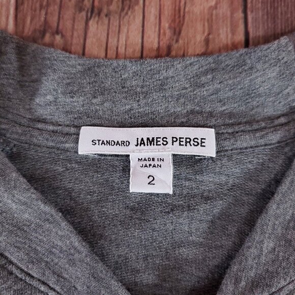 James Perse Mens Sz 2 Medium Regular Fit 1/2 Half Zip Baseball Pullover MFLI3079 - Picture 6 of 10